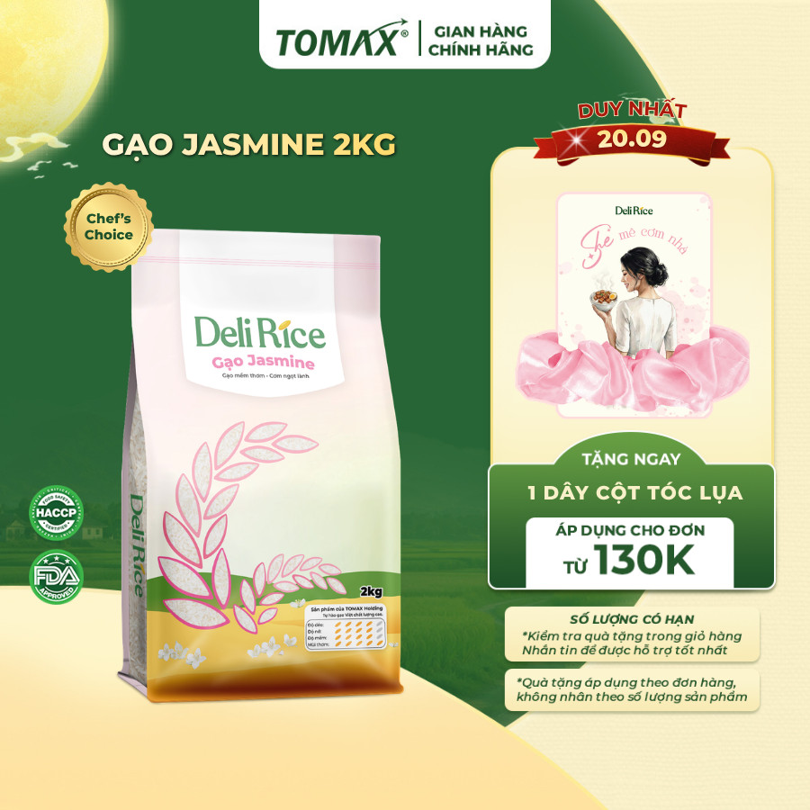 [ĐÃ VỀ HÀNG] Gạo Jasmine Deli Rice 2kg Dẻo Mềm, Tơi Xốp, Ngọt Thơm Tự Nhiên - TOMAX