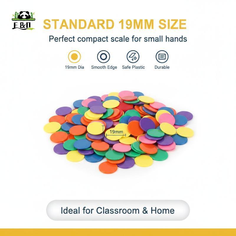 [F & O] 100 Cái Nhựa Đếm 19mm Sòng bạc Công cụ giảng dạy toán tròn Bingo Markers Trò chơi bảng gia đình vui nhộn Quà tặng đồ chơi EMKK