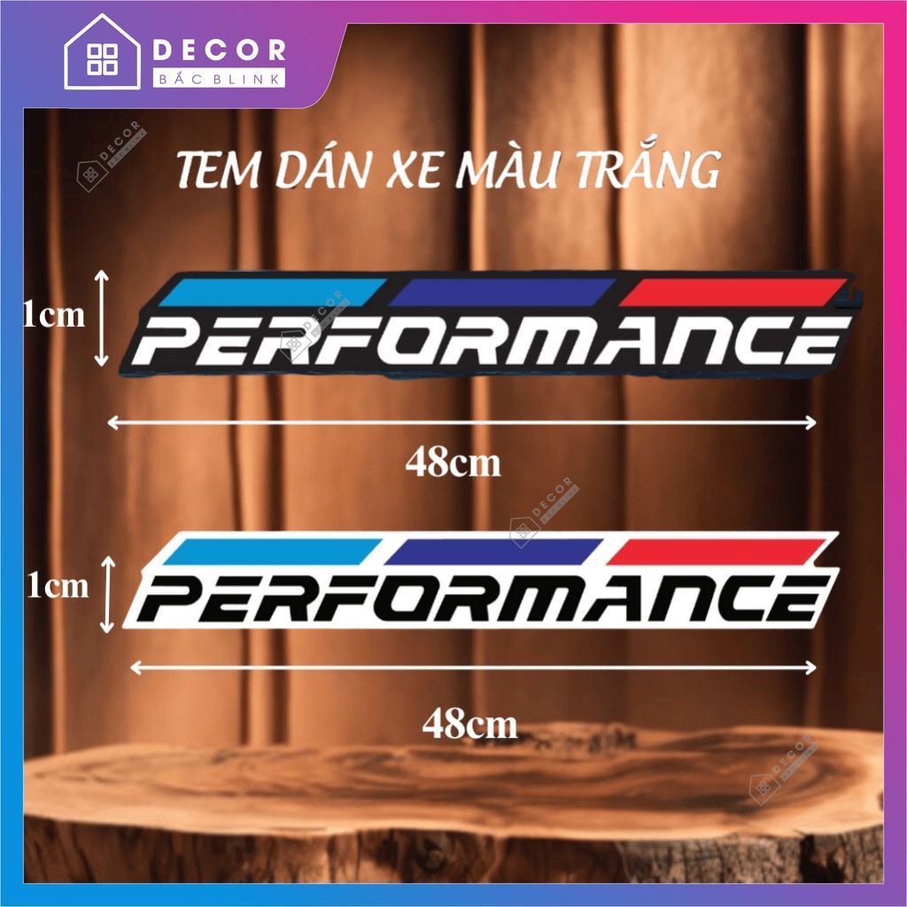 Tem decal dán cửa xe ô tô, xe tải, xe con Performance