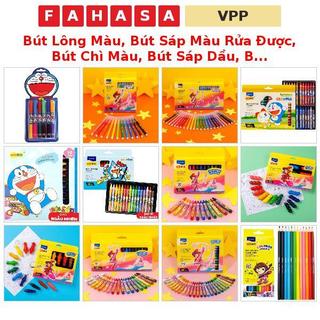 Bút Lông Màu, Bút Sáp Màu Rửa Được, Bút Chì Màu, Bút Sáp Dầu, Bút Nhựa Màu TL Doraemon, Akooland - Hộp 6,10,12,18,24 Màu