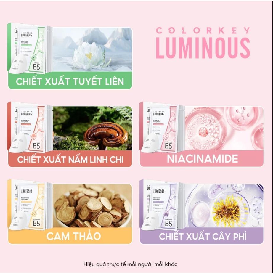 Ảnh 2 của Mặt Nạ Giấy COLORKEY LUMINOUS Vitamin B5 Giúp Cấp Ẩm, Hỗ Trợ Phục Hồi Làn Da Nhiều Dưỡng Chất