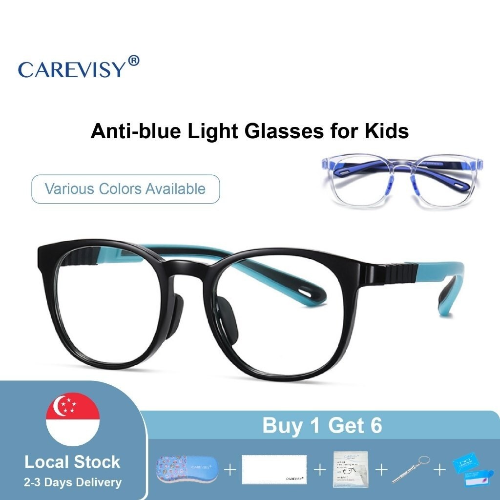 CAREVISY Detachable Anti Blue Light Glasses Kids Computer Glasses Spectacles Anti Radiation Anti Eye