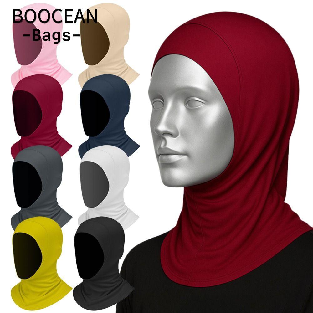 Khăn Hijab Nữ BOOCEAN, Khăn Hijab Bảo Vệ Cổ Lụa Băng, Áo Hijab Nhẹ Thanh Lịch Chống Nắng Spandex Sẵn