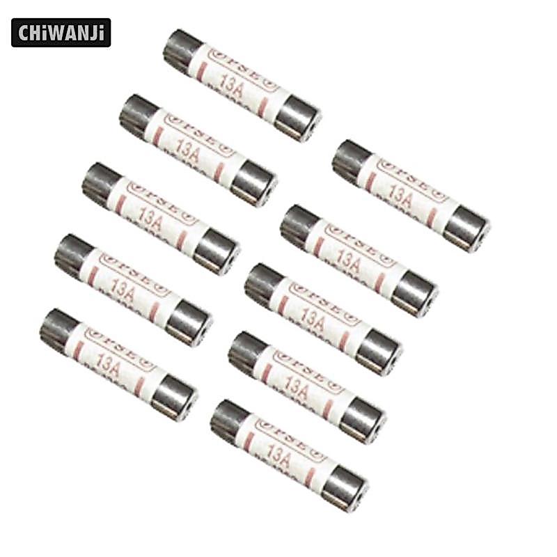 10 Miếng Cầu Chì Gốm Cầu Chì Ống BS1362 13A 6x25mm Cho Nhạc Cụ Vạn Năng