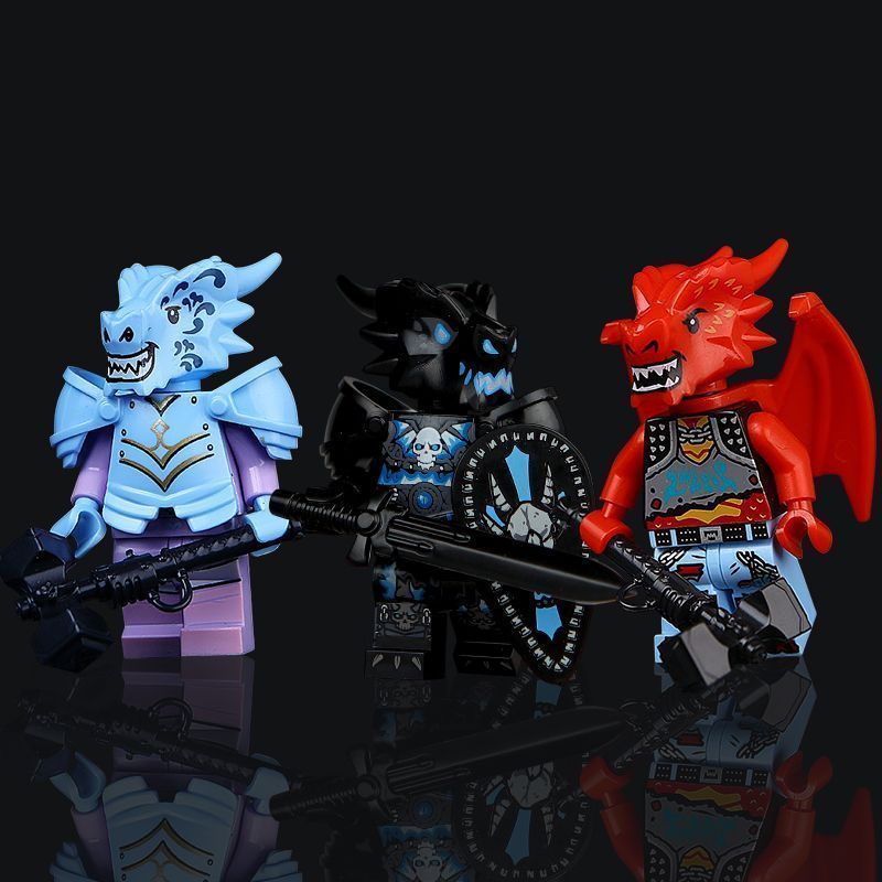 Tương thích với Lego Dungeons và Dragons Lucky Dragon Knight Full Set Khối xây dựng nhân vật nhỏ Dea