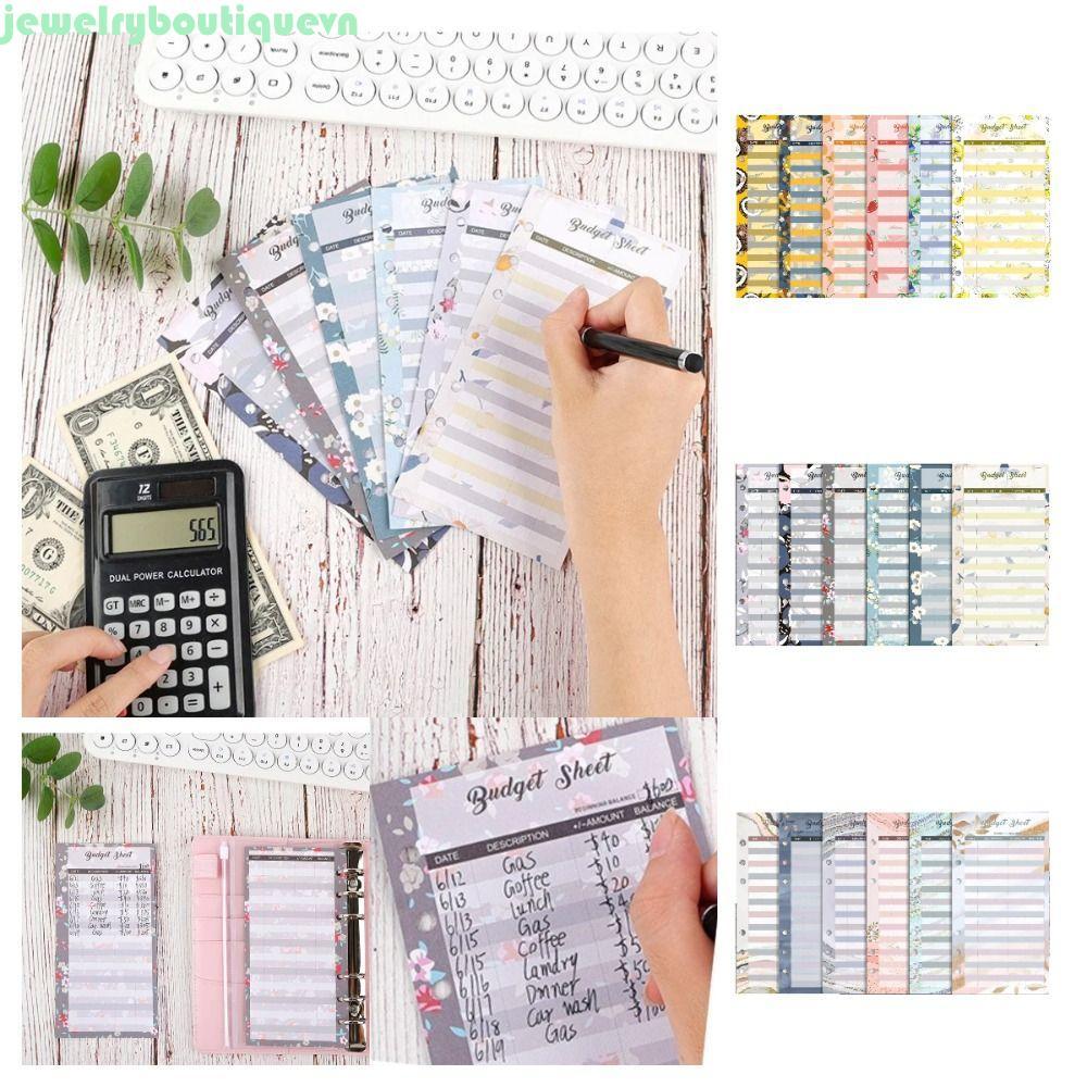 JEWE Expense Tracker Refill Binder Paper, 12 tờ Hoa A6 Loose Leaf Refill Budget Paper, Budget Binder