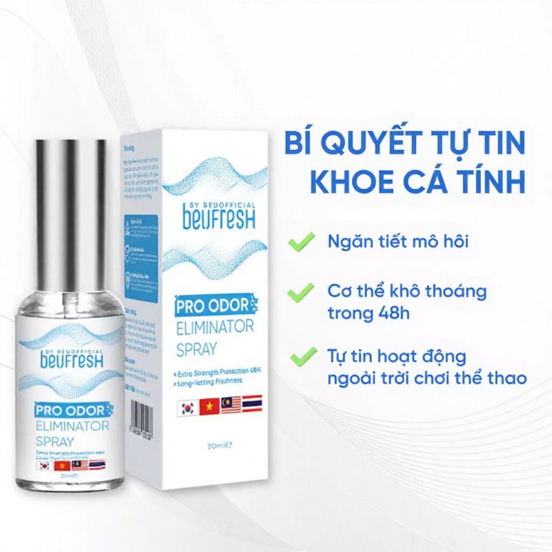 Xịt Khử Mùi Beufresh – ngăn tiết mồ hôi hiệu quả  khử mùi suốt ngày  không gây kích ứng – 30ml