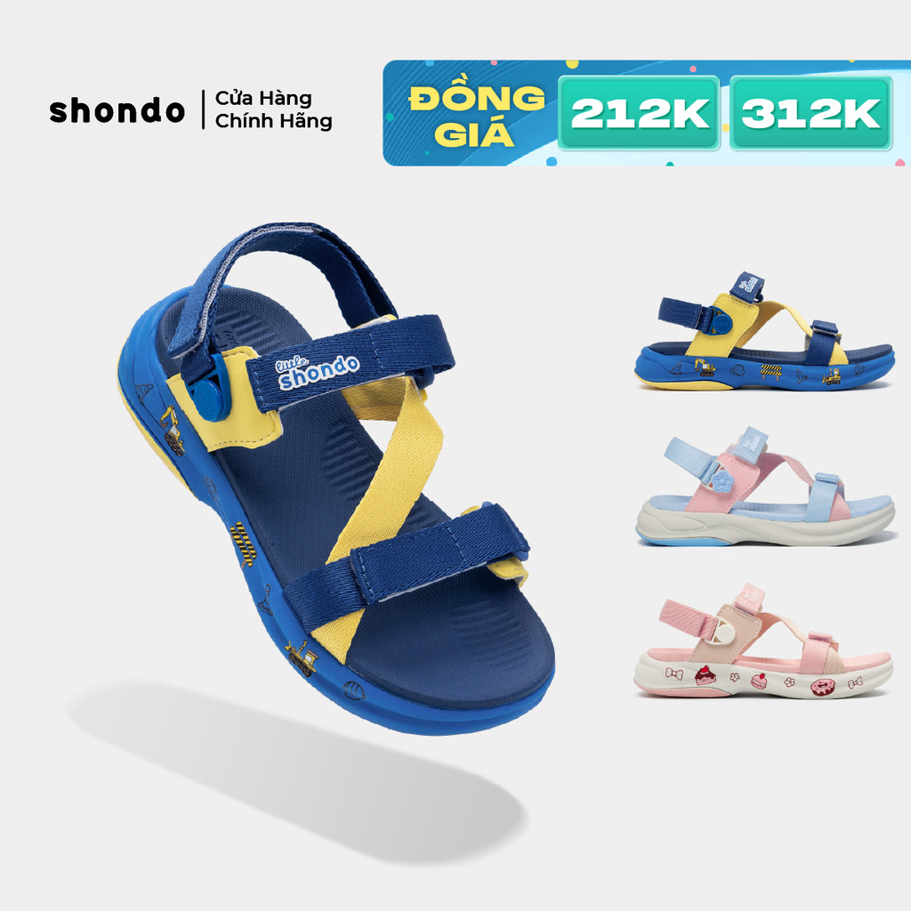 Giày Sandal Trẻ Em Little 8 Shondo Quai Hậu Xoay Nhẹ 2trong1 Nhiều Màu