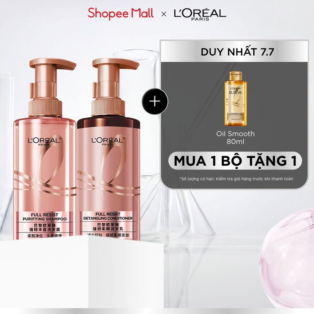 Bộ đôi dầu gội xả ngăn ngừa & giảm gãy rụng tóc, giúp tóc chắc khỏe hơn L’oreal Paris Elseve Full Resist 440ml | BigBuy360 - bigbuy360.vn