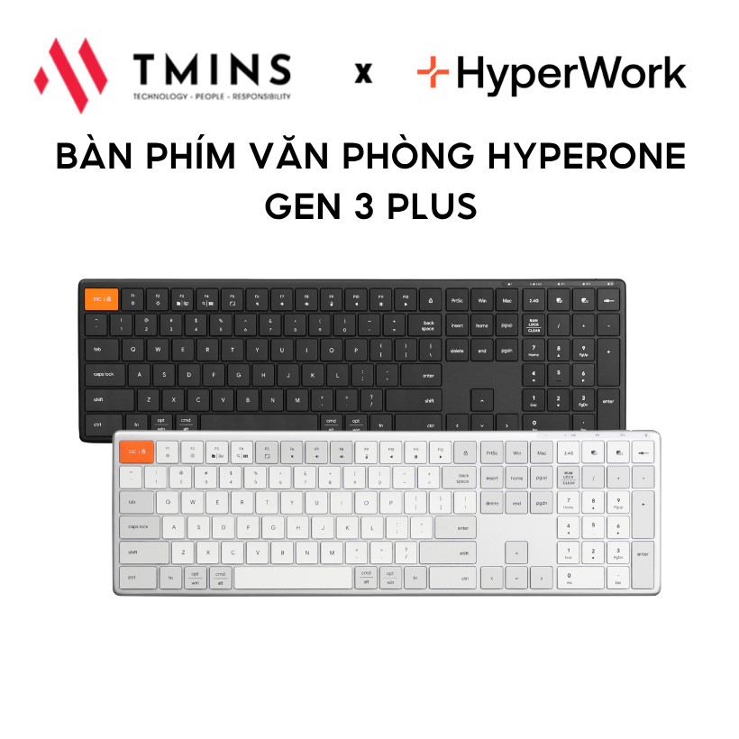 Bàn phím văn phòng HYPERONE GEN 3 PLUS (3 Mode - Full size - Low profile) - Hàng Chính Hãng