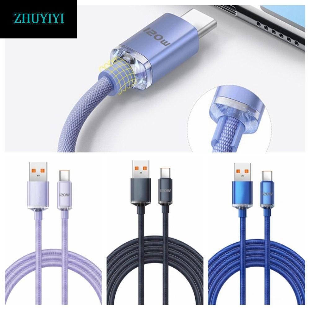 Dây sạc nhanh ZHUYIYI 120W 6A, Cáp USB Type C USB C 120W USB Type C, Dây dữ liệu 120W 6A Sạc nhanh 1