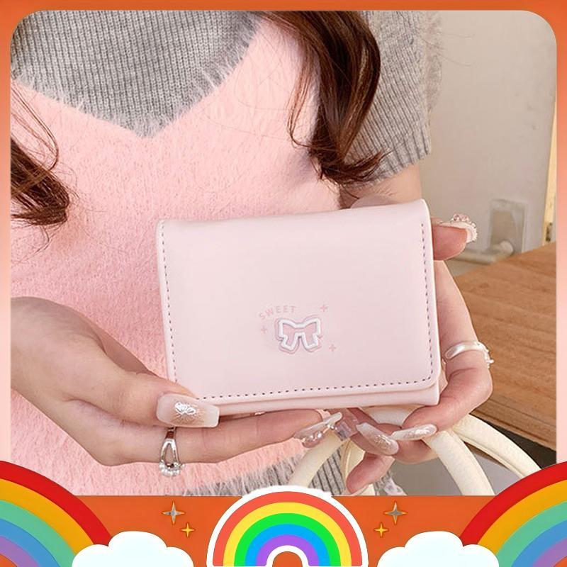 Bán hàng thời trang và giản dị Hàn Quốc Bow Wallet Ngắn phụ nữ S Wallet Change Card Bag COD
