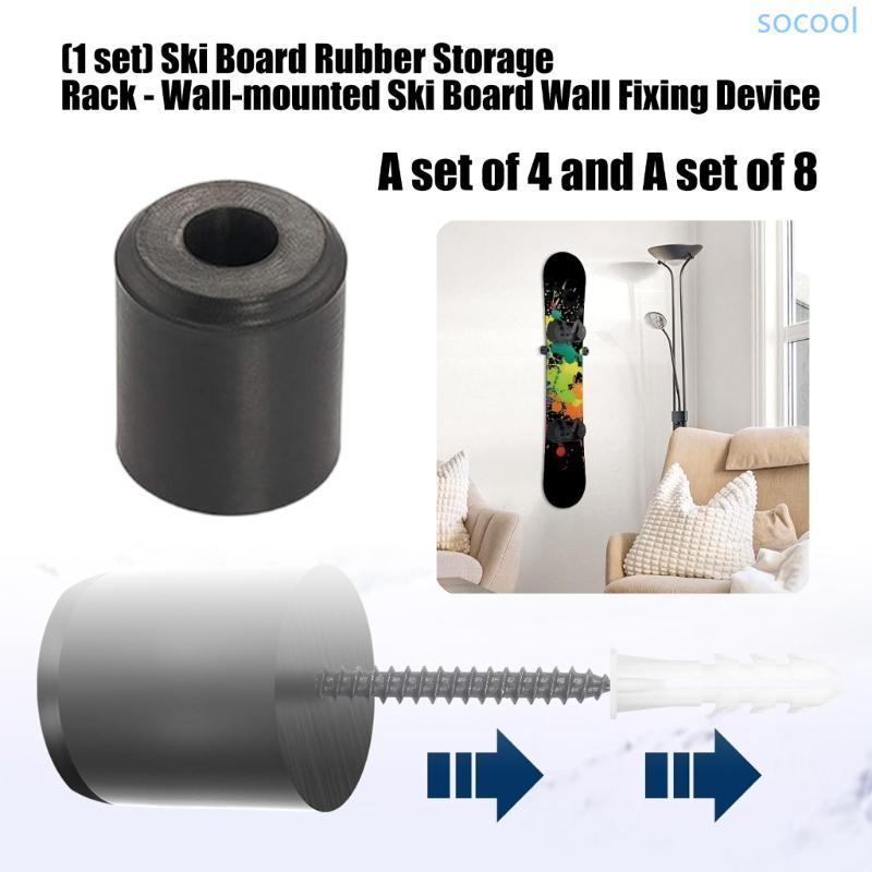 Soc * SKi Board Treo Tường Giá Trưng Bày Cao Su Ván Trượt Tuyết Móc Treo Móc Giá Để Đồ