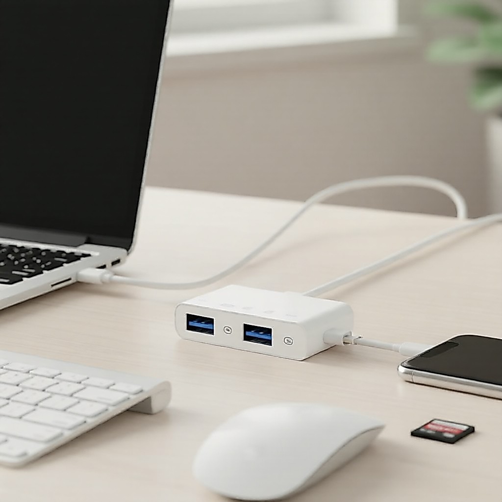 Bộ Hub OTG 5-trong-1 nhỏ gọn với khe cắm SD/TF cho iPhone & iPad