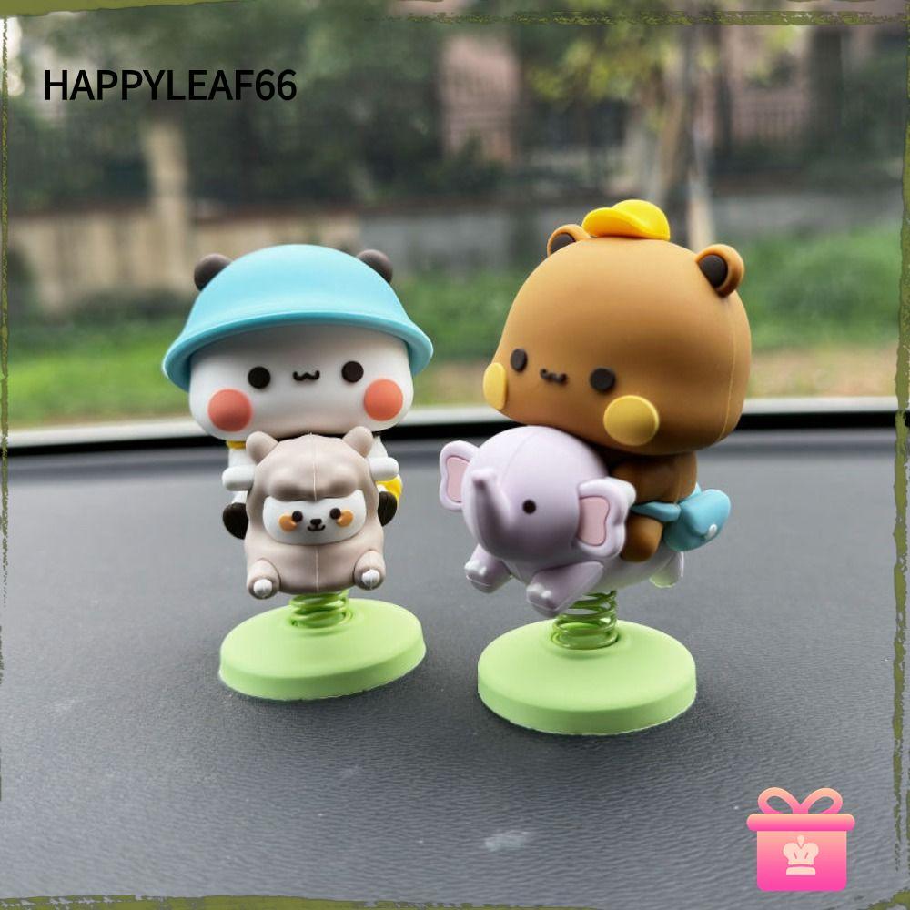 HAPPYLEAF Gấu Trúc Hình, Kawaii PVC Bubu Dudu Gấu Đồ Chơi Mô Hình, Bubu Dudu Dễ Thương Đầu Lắc Tự Độ
