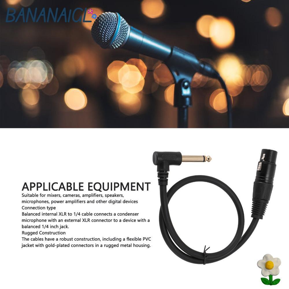 BANANA1GL Cân Bằng XLR Nữ Đến 1 / 4in Nam 90 Độ Cáp Góc Phải, Cắm Và Chạy Linh Hoạt 3Pin XLR Nữ Đến 