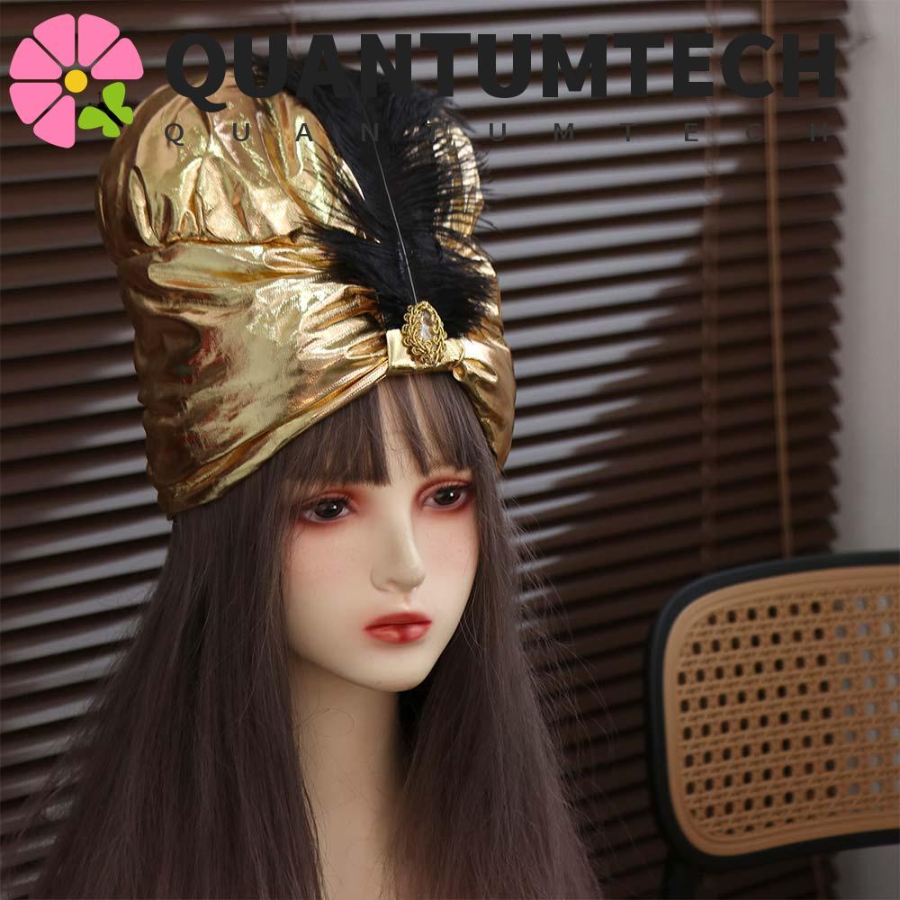 QUANTUMTECH Ấn Độ Xếp Ly Mũ, Quấn Đầu Đầm Xếp Ly Ả Rập, Mới Lạ Cosplay Ả Rập Mũ Sultan Trang Phục Mũ