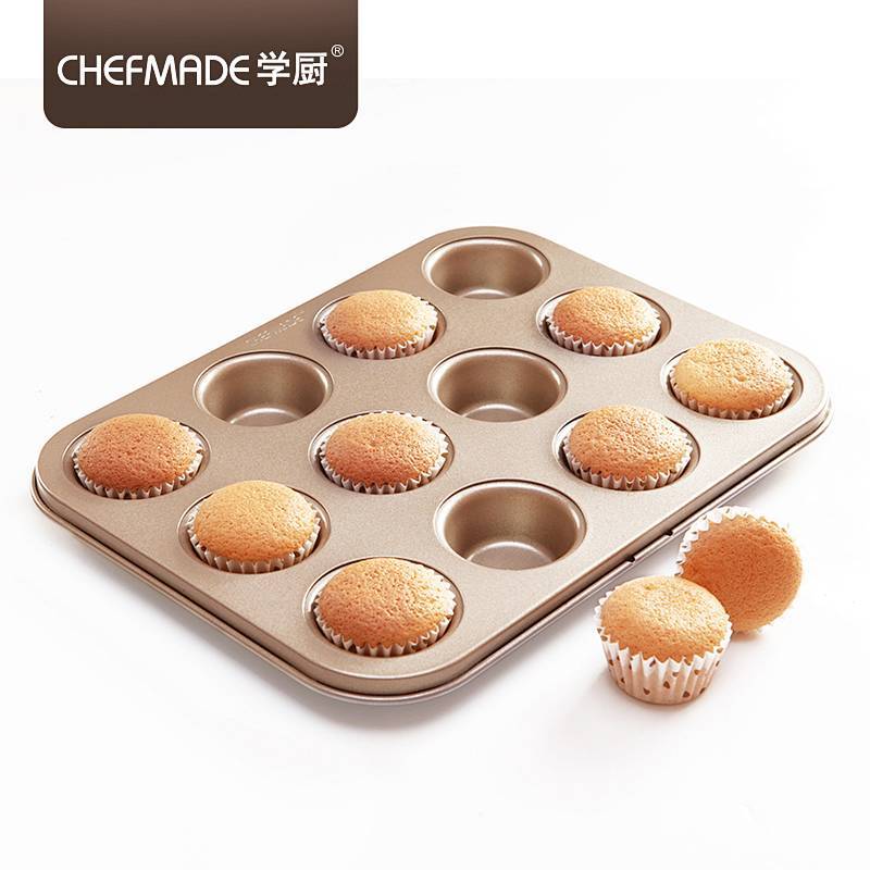 Muffin Cake Mold Large 12-Piece Small Cake Mold Bread Oven Baking at Home gViz