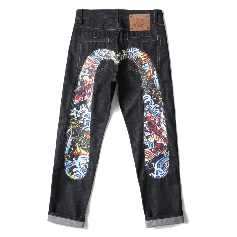 Số kiểu 399 Cc710
Evisu God of Fortune 2024 In hình Koi Quần jean viền ống hẹp
Quần jean dáng ôm VIS