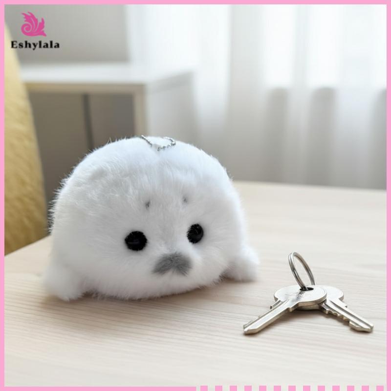 Eshylala Soft Grey Seal Plush Móc khóa White Seal Plushies Móc khóa búp bê nhồi bông thời trang [MỚI