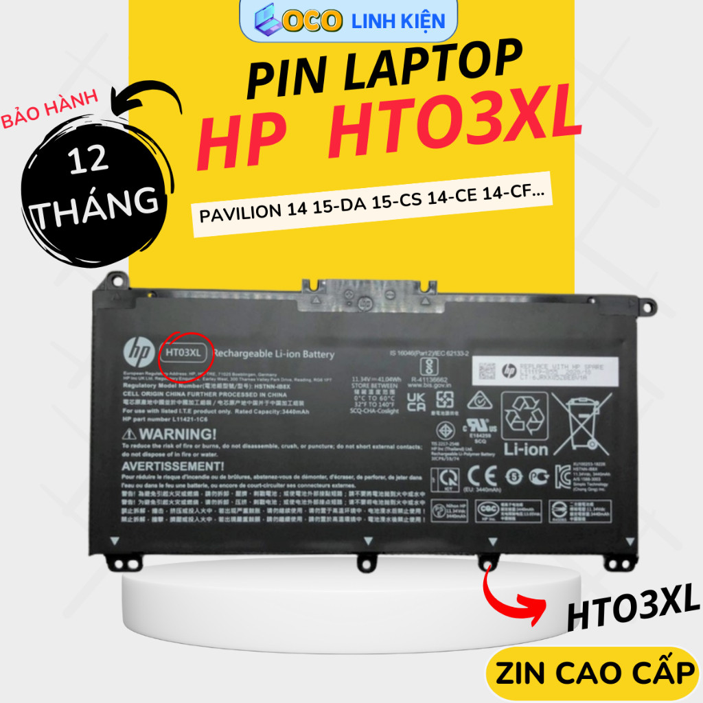 Pin Laptop HP Pavilion 15-CS 15-CW 15-DA 15-DB 14-CE 14-CF 14-CK 14-CM 14-DF HT03XL/TF03XL/ CS03XL-B