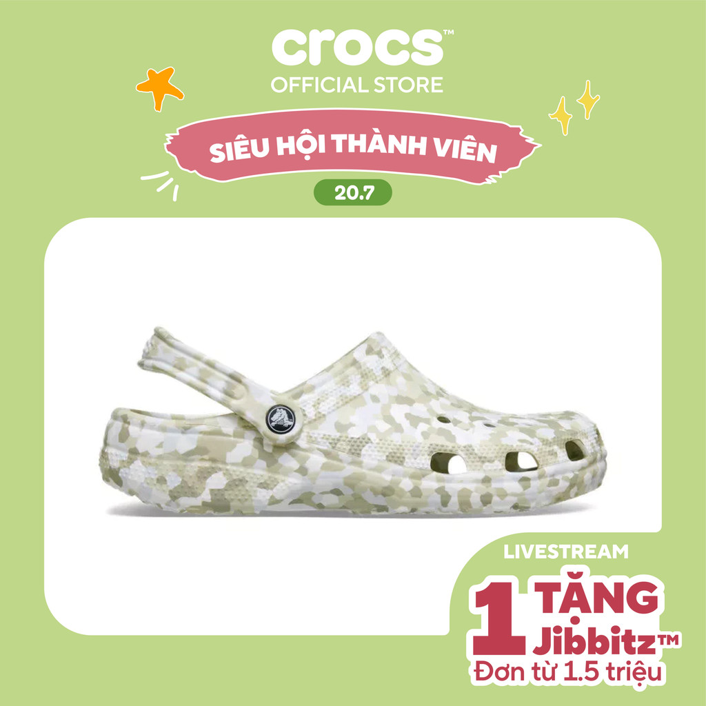 Giày Clog Unisex Crocs Classic Confetti - Summit White - 212462-2MT