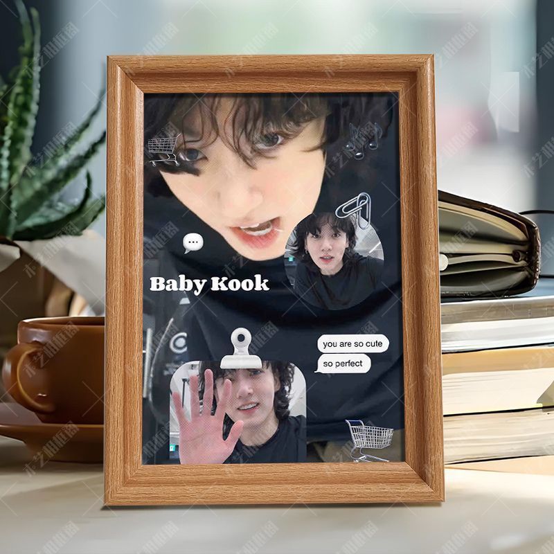 Jungkook Tian Jungkook BTS BTS Hàng Hóa Khung Ảnh Bằng Gỗ Để Bàn Bàn Trang Trí Quà Tặng
