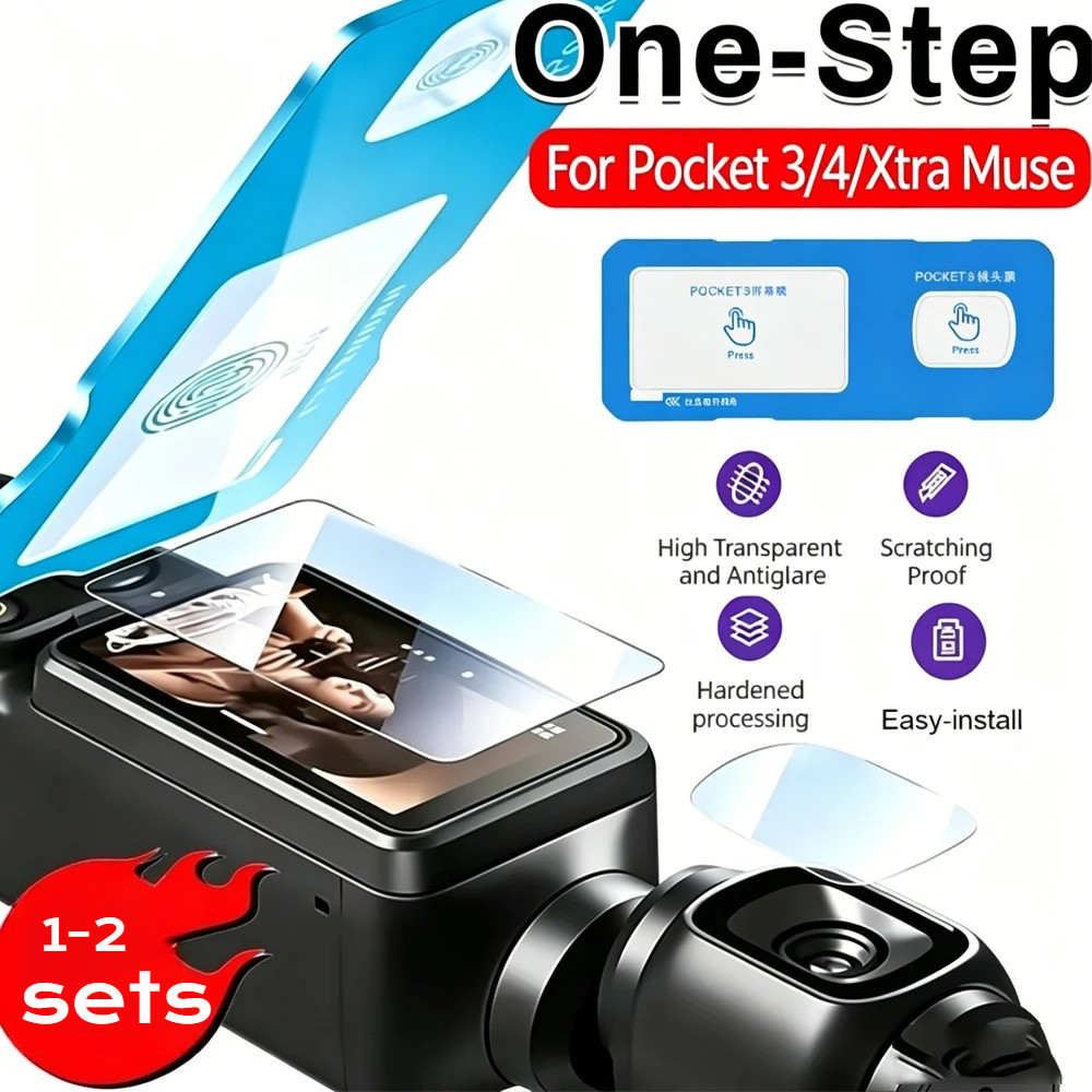 1-2 Bộ Dành Cho DJI Osmo Pocket2 Pocket3/4 Camera Kính Cường Lực Phim HD Kính Cho DJI Osmo Pocket 2 