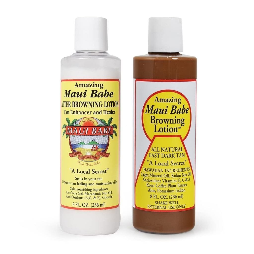 Maui Babe Before After Browning Lotion, [2-] - Before After Sun Tan, Sản xuất tại Mỹ, 8 Ounce