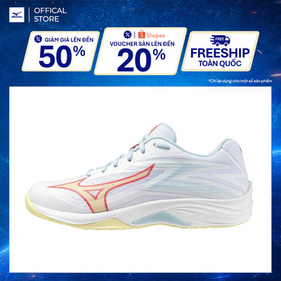 Giày Bóng Chuyền Trong Nhà Nữ Mizuno Thunder Blade Z - Trắng Vàng - V1GC237030