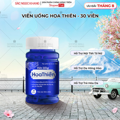 Viên uống cân bằng nội tiết tố nữ Hoa Thiên [hộp 30v] - SẮC NGỌC KHANG bí quyết trẻ đẹp từ bên trong