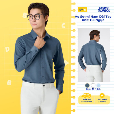 Áo sơ mi nam YODY dài tay quốc dân mềm mịn thấm hút nhanh dáng suông MOSH25A227