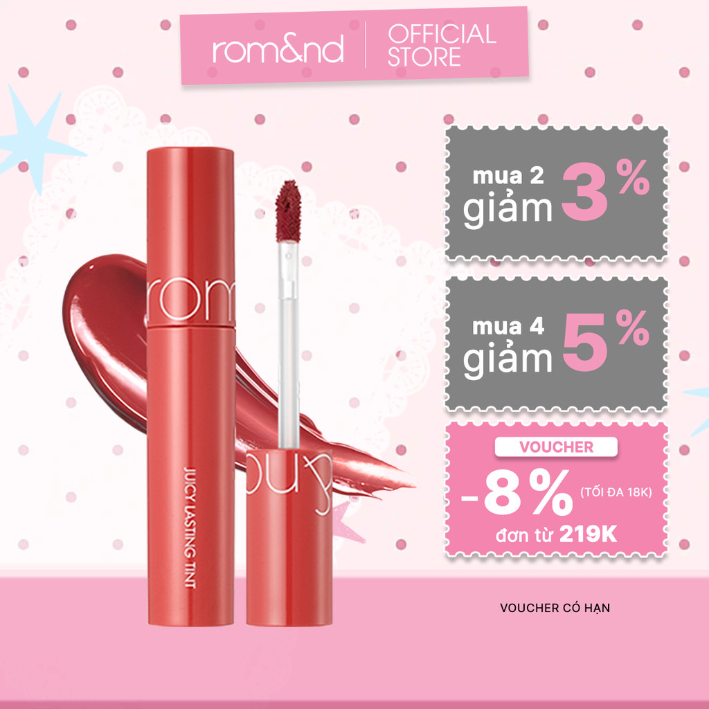 [Rom&nd] [Màu 1-9] Son Tint lì ngọt ngào Hàn Quốc Romand Juicy Lasting Tint 5.5g
