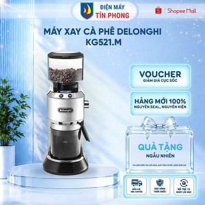 Máy Xay Cà Phê Delonghi KG521.M – 18 Cấp Độ Xay – Màn Hình LCD  | Bảo Hành 12 Tháng