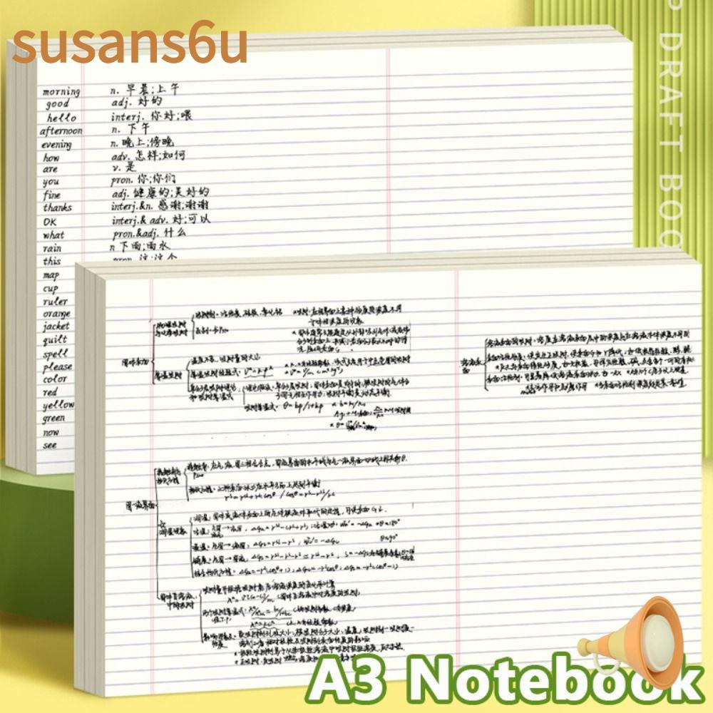 SUSAN 50 tờ Sổ tay A3, Giấy dự thảo kế hoạch tư duy A3, Đơn giản học sinh có thể xé được Viết giấy t