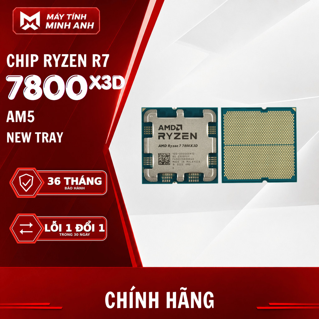 CPU AMD Ryzen 7 7800X3D AM5 Tray - BẢO HÀNH 36 THÁNG - 7950X Tray