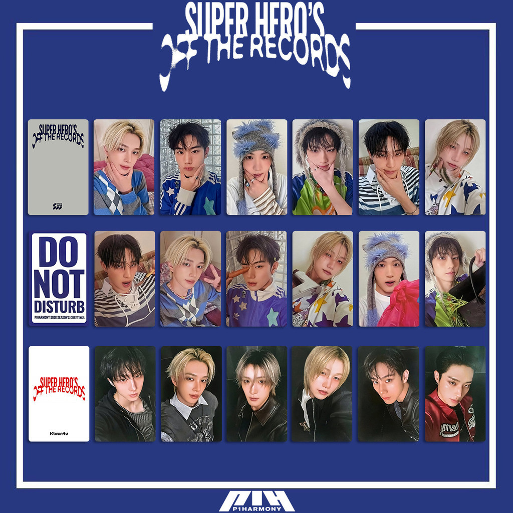 P1Harmony 2026 Lịch Để Bàn Hàng Hóa Photocard Bonus Piperpetual Lịch Để Bàn SUPER HERO RECORDS Photo