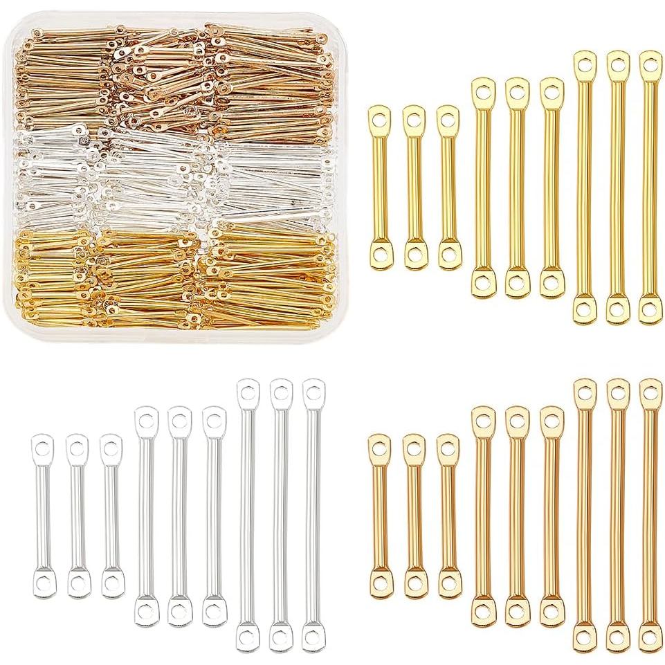 PH PandaHall 900 chiếc Khóa nối thanh 3 kích cỡ Khóa nối charm thanh Khóa nối khuyên tai Thanh nối 2