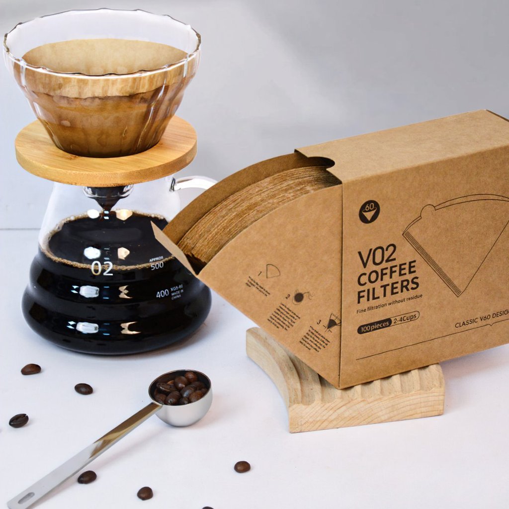 Giấy lọc cà phê hộp 100 tờ Giấy lọc cafe V01,V02 size 1 và size 2 được làm từ gỗ tự nhiên Coffee fil