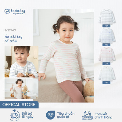 Áo dài tay cổ tròn BU Baby, áo dài bé trai bé gái ấm áp, áo giữ nhiệt, áo thu đông | SVS310401