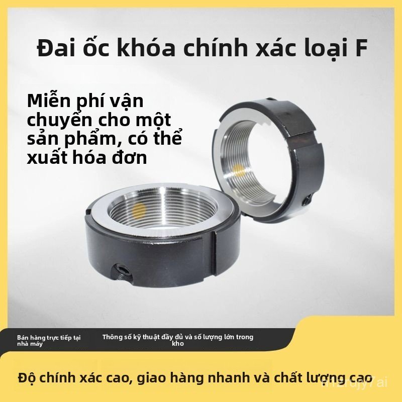 Đai ốc khóa chính xác kiểu F cho trục chính máy CNC bi vít FM130 FM200 chống lỏng