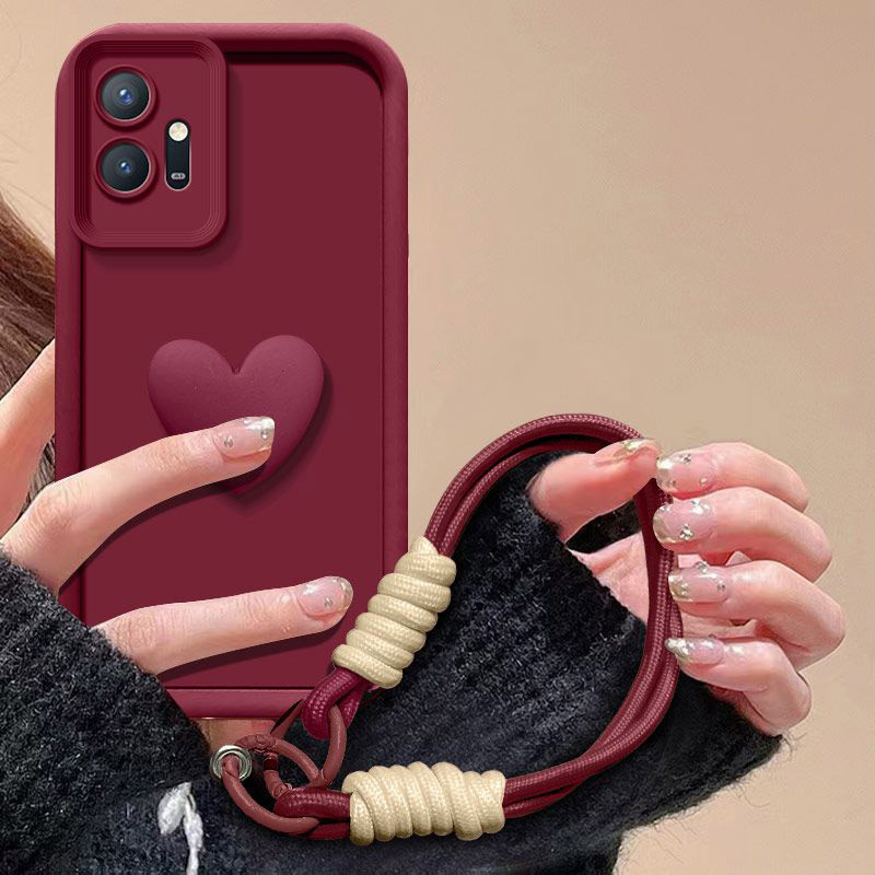 Dành Cho Moto G23 Dây Đeo Tay Ốp lưng Motorola Moto G23 G13 3D Trái Tim Tình Yêu Hnad Dây Đeo Mặt Sa