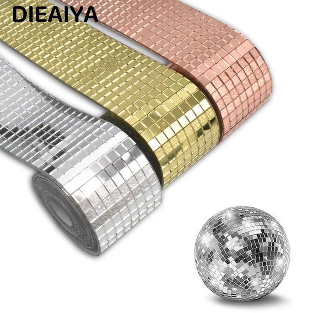 Nhãn dán gương bóng vũ trường DIAIYA, Gương gạch khảm vuông thủ công, DIY tự dính nền kính ốp tường 