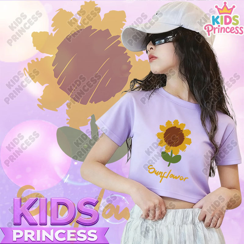 (Giao hàng trong 24 giờ) Năm 2026 Áo thun ngắn tay Crop Top Girls In A2197