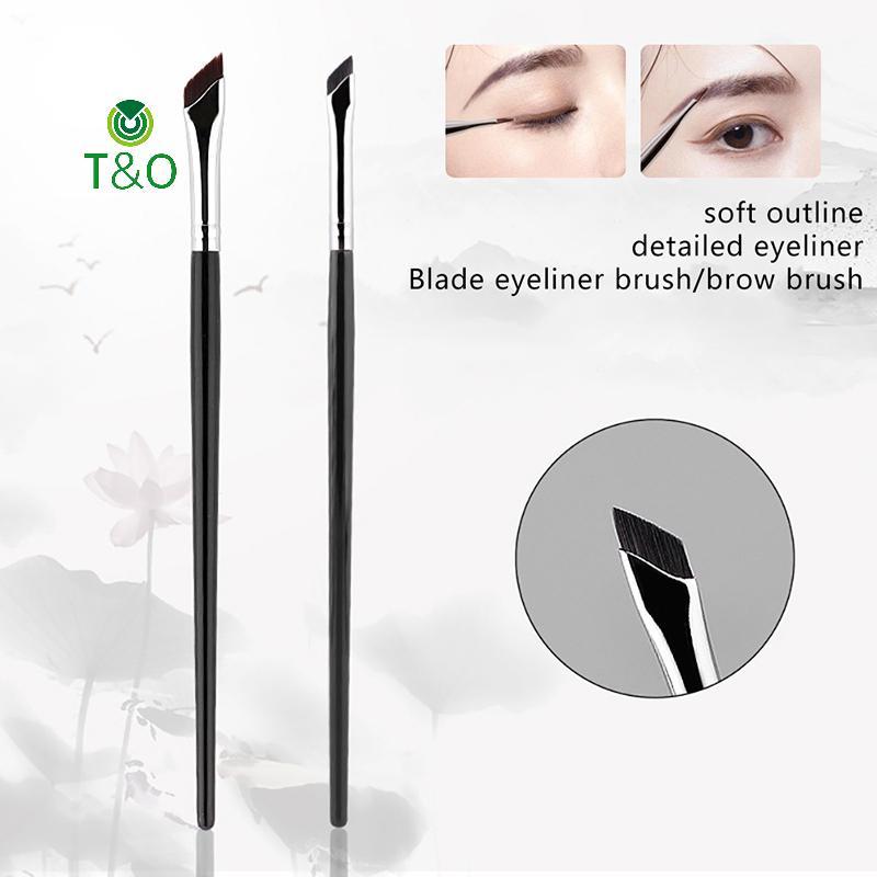 T & O Nâng cấp de Eyeliner Brush Ultra Thin Fine Angle Flat Eyebrow Brush Under The Eyes Place Makeu