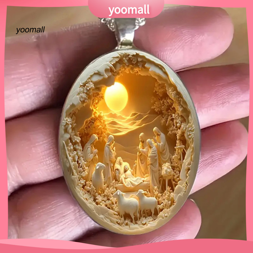 YO / Trang Sức Cho Nữ Vòng Cổ Cảnh Chúa Giáng Sinh Vintage Khắc Chúa Giêsu Vòng Cổ Cảnh Chúa Giáng Sinh Mặt Dây Chuyền Đức Tin Trang Sức Cho Nam Nữ – Quà Tặng Biên Giới Thanh Lịch Cho Đông Nam