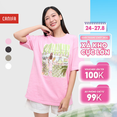 Áo phông nữ có hình in CANIFA 6TS25S007