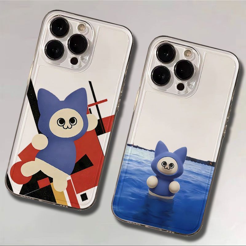 Ốp điện thoại mềm trong suốt trong suốt chống sốc Sea Central Pet Cat Tương thích iPhone 17 16 15 14