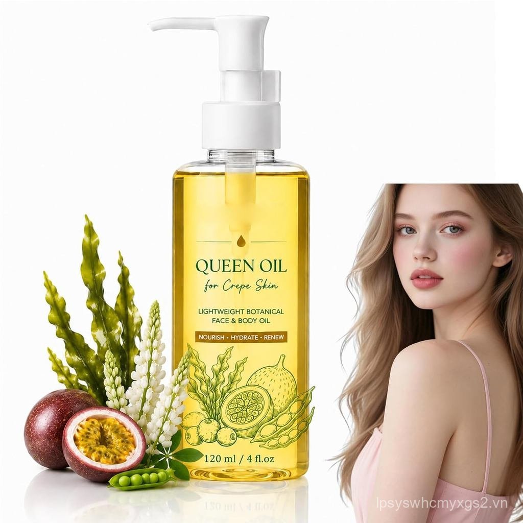 Lumie Queen Oil, Queen Oil for Crepe, 120ML / 4Fl OZ Paris Queens Oils Nuôi dưỡng sâu sắc với dầu th