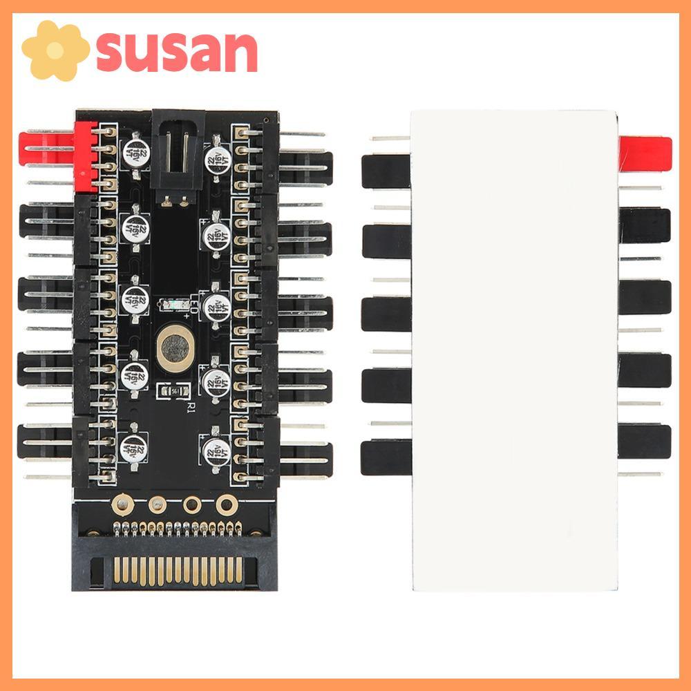 Bộ điều chỉnh nhiệt độ máy tính SUSANSU, Giao diện SATA 4Pin PC Chassis Fan Hub, Hub làm mát CPU 10 